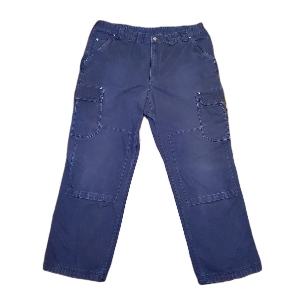Duluth Trading Fire Hose 100% Cotton Cargo Pants Men's 44x34 Knee Pad Pouches